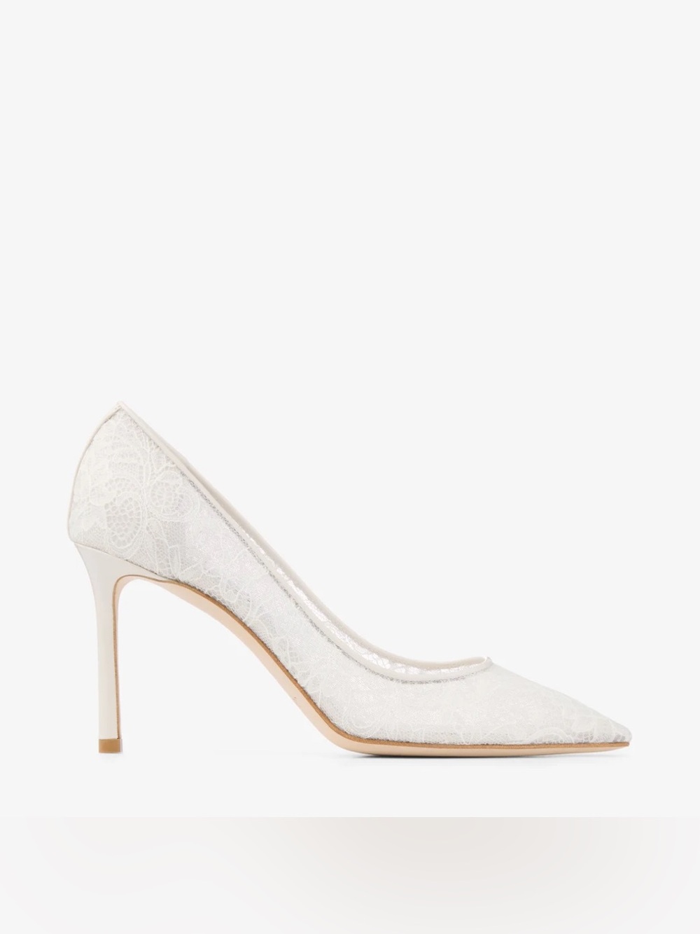Jimmy Choo Romy 85 Ivory Lace Pumps